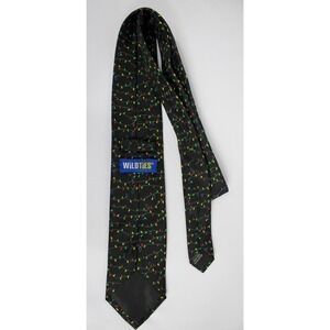 Christmas Lights Wild Ties Skinny Tie Mens Black‎ Multi Color Novelty Gift